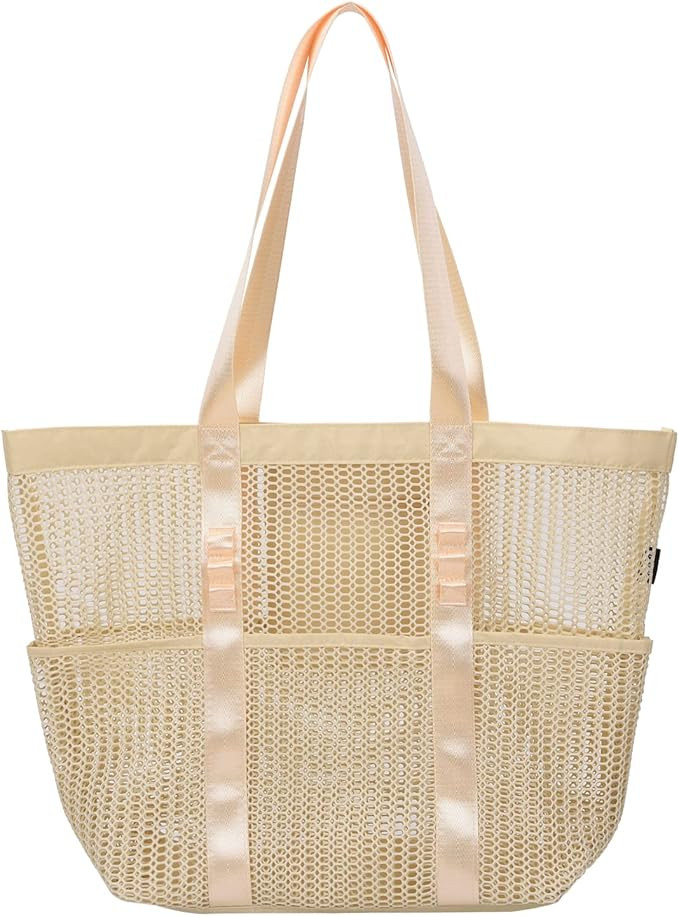 Mesh Beach Tote Large Bag 2023 Upgrade for Women with Multiple Pockets for Family Travel Swimming... | Amazon (US)