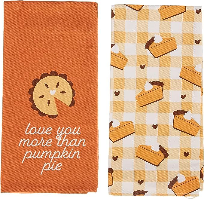 Pearhead Pumpkin Pie Dish, Set of 2, Thanksgiving Tea Towels, Halloween, Kitchen Decor, Hostess G... | Amazon (US)