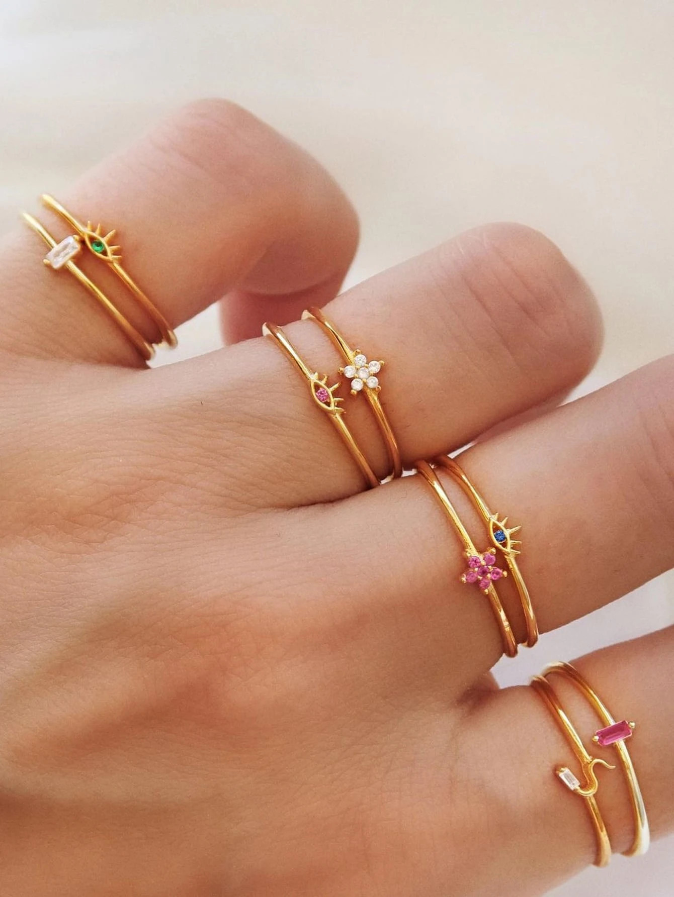 8pcs Eye Decor Ring | SHEIN