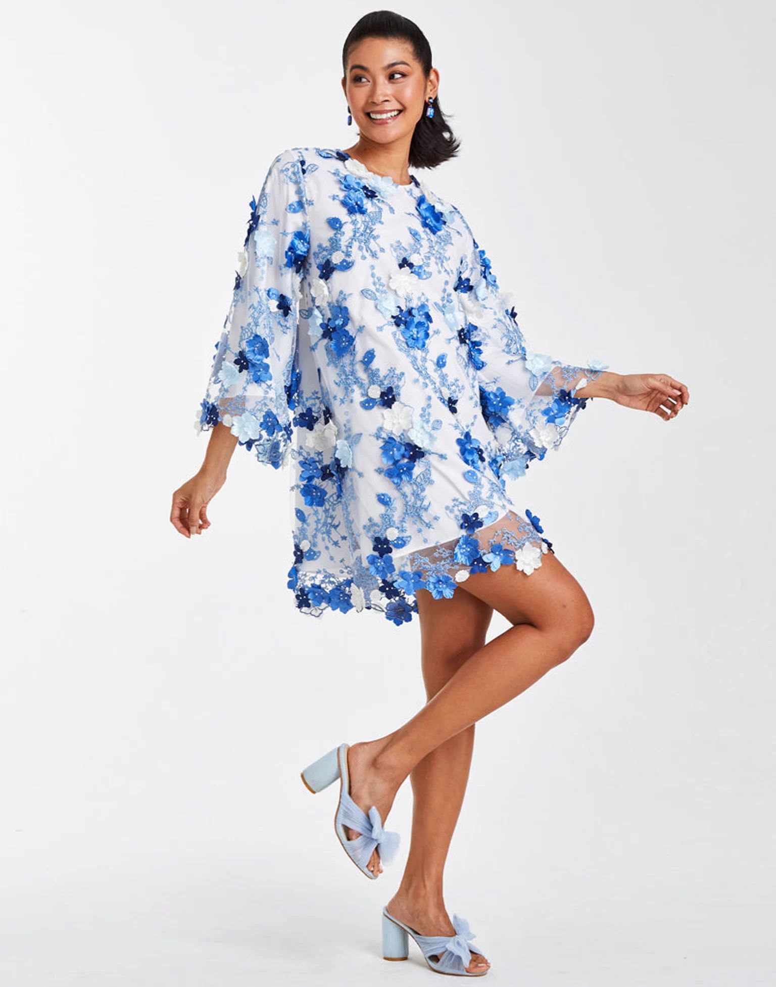 Mestiza Flora Mini Dress - Blue/Ivory Multi | Verishop