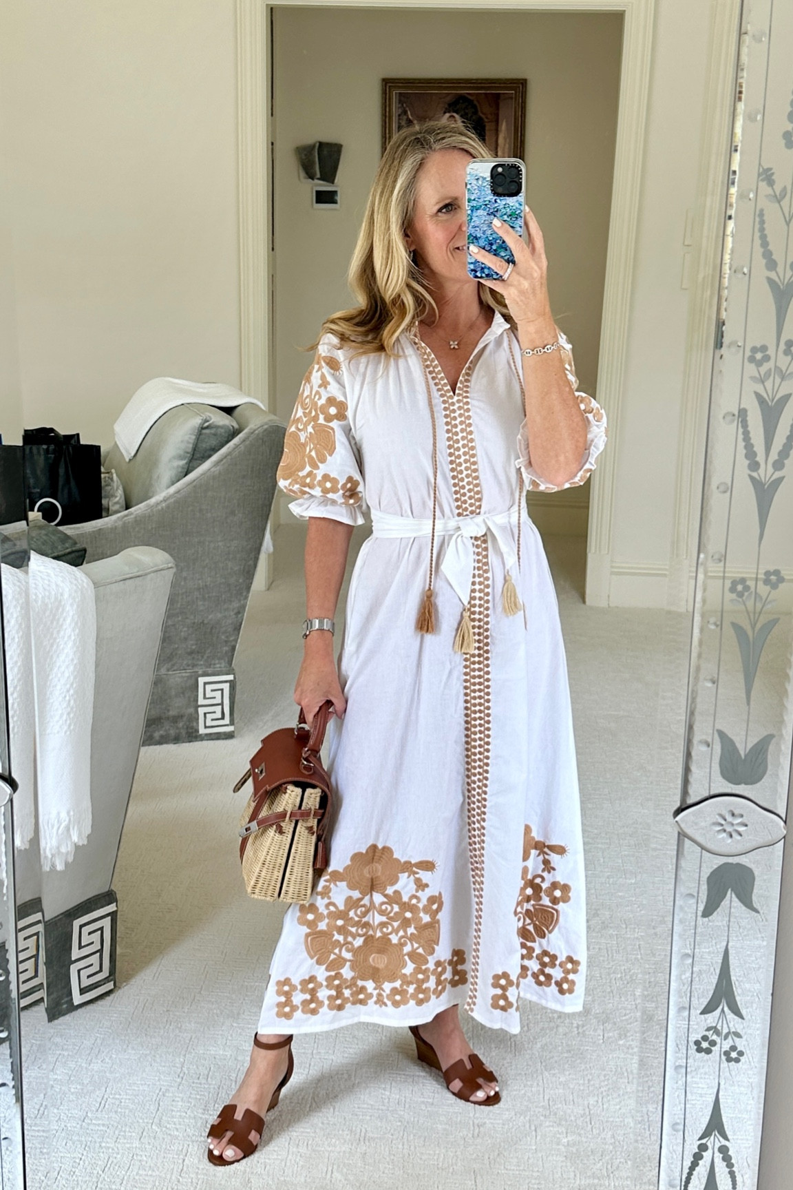 I love this floral embroidered dress from Julia Amory. 
I went to church today, but it is perfect for special occasions or dress down a bit with flat sandals for every day
It comes in lots of different color combinations, and I will link  them here as well. 
It fits true to size. I am 5‘2“ tall and wearing XS for reference. 

#LTKStyleTip #LTKOver40 #LTKSeasonal