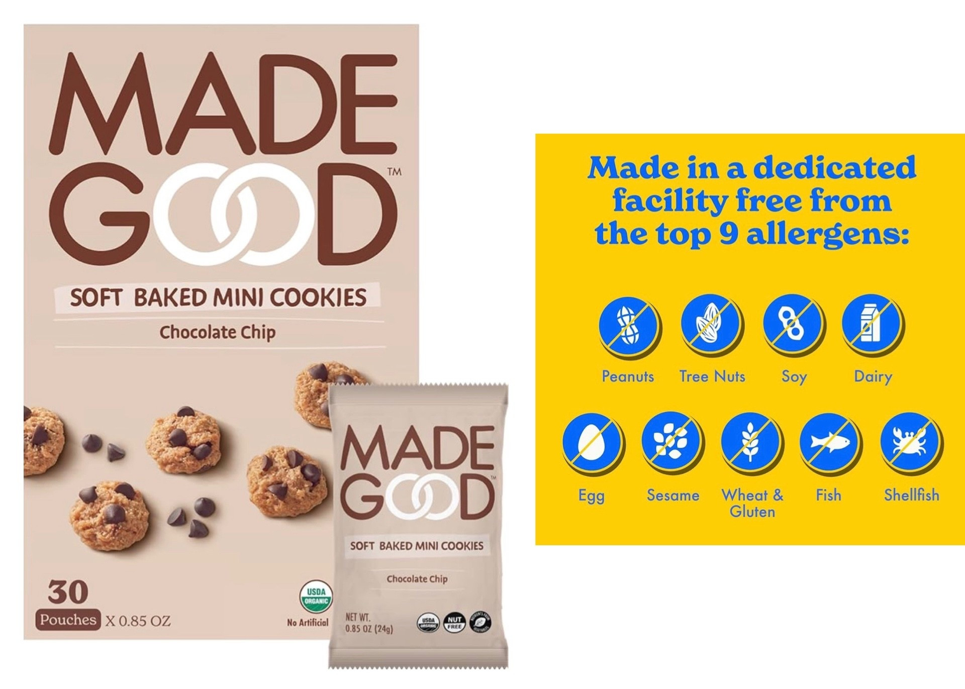 These incredibly tasty Made Good Soft Baked Cookies are on rare Lightning Deal today! ⚡️ This pack of 30 pouches of mini cookies contains all natural ingredients and is free from all of the most common food allergens, including gluten and peanuts. Would be a great option for Valentine’s classroom treats, or just perfect to have on hand at home for lunches or anytime snacking 🍪 

#LTKSaleAlert #LTKKids #LTKHome