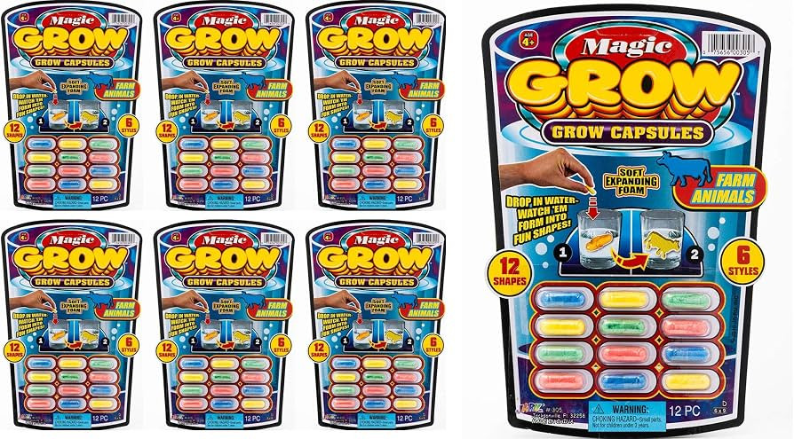 JaRu Magic Grow Capsules, (6 Packs 72 Capsules Assorted). Water Growing Animals Capsules. Great P... | Amazon (US)