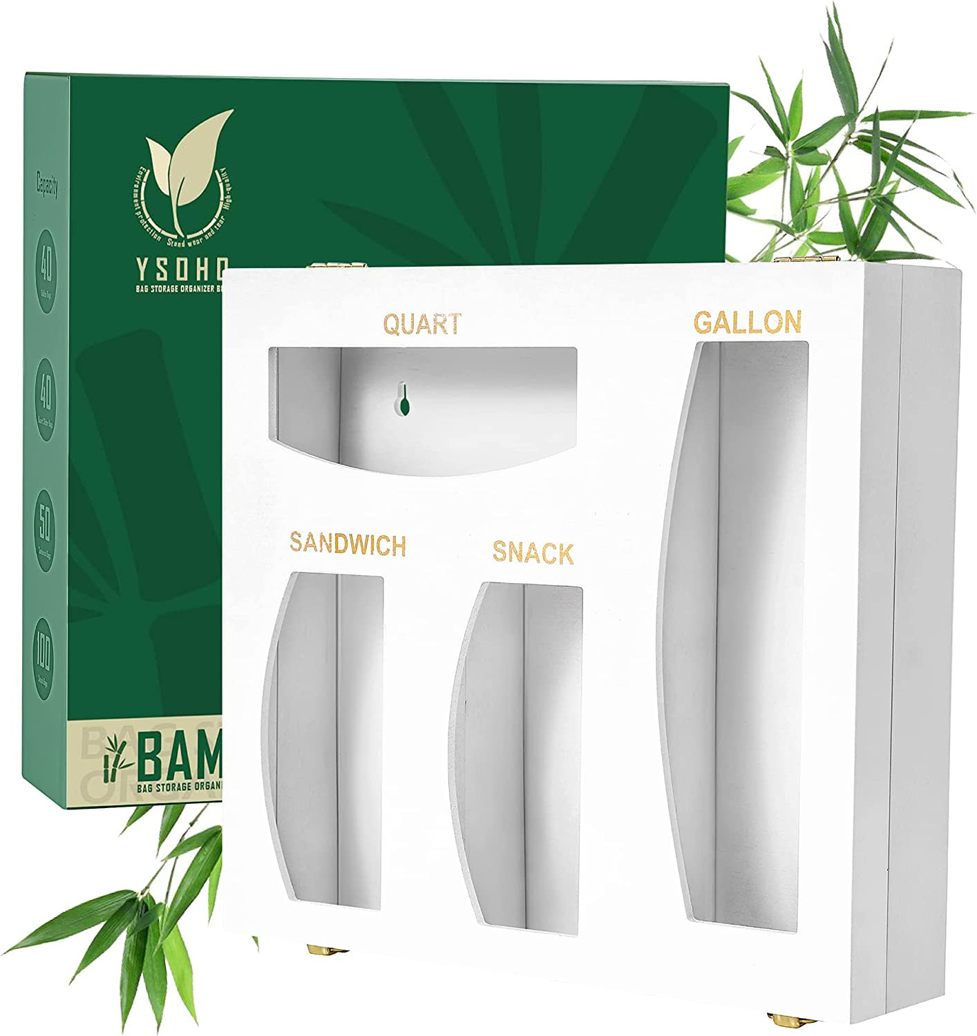 YSOHQ Ziplock Bag Storage Organizer Fits Sandwich Bag for Drawer Kitchen Organization Food Storag... | Amazon (US)