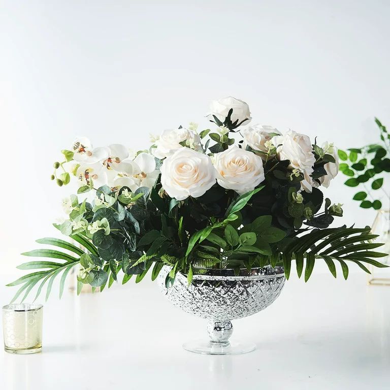 Efavormart 10" Mercury Glass Compote Vase, Pedestal Bowl for Wedding Floral Centerpiece Home Deco... | Walmart (US)