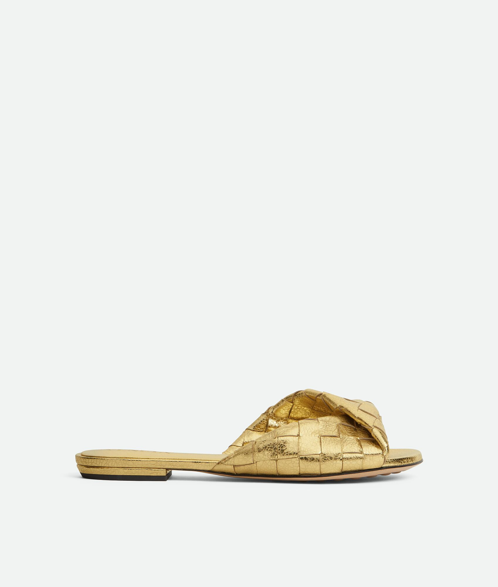 Women's Blink Flat Mule in Gold | Bottega Veneta US | Bottega Veneta