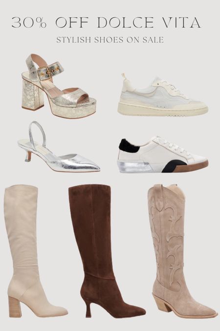 30% off Dolce Vita with code CYBER👢 Western boots, suede boots, trendy sneakers, metallic heels, silver mules, brown boots. 

#LTKsalealert #LTKshoecrush #LTKCyberWeek