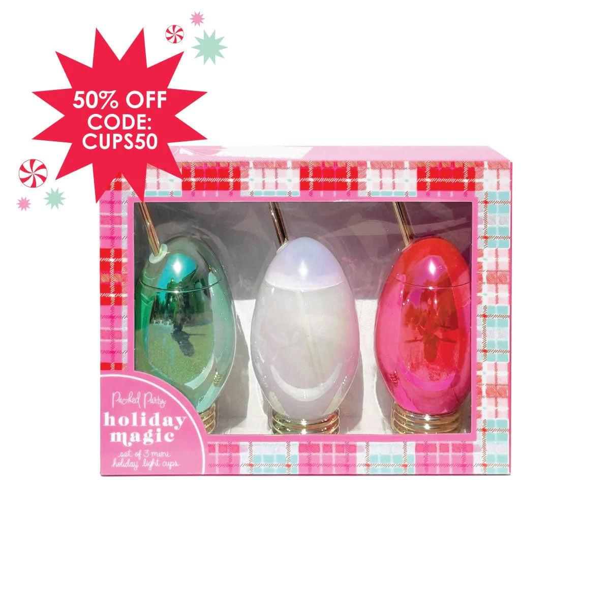 Extra Cheer Mini Holiday Light Cups | Packed Party