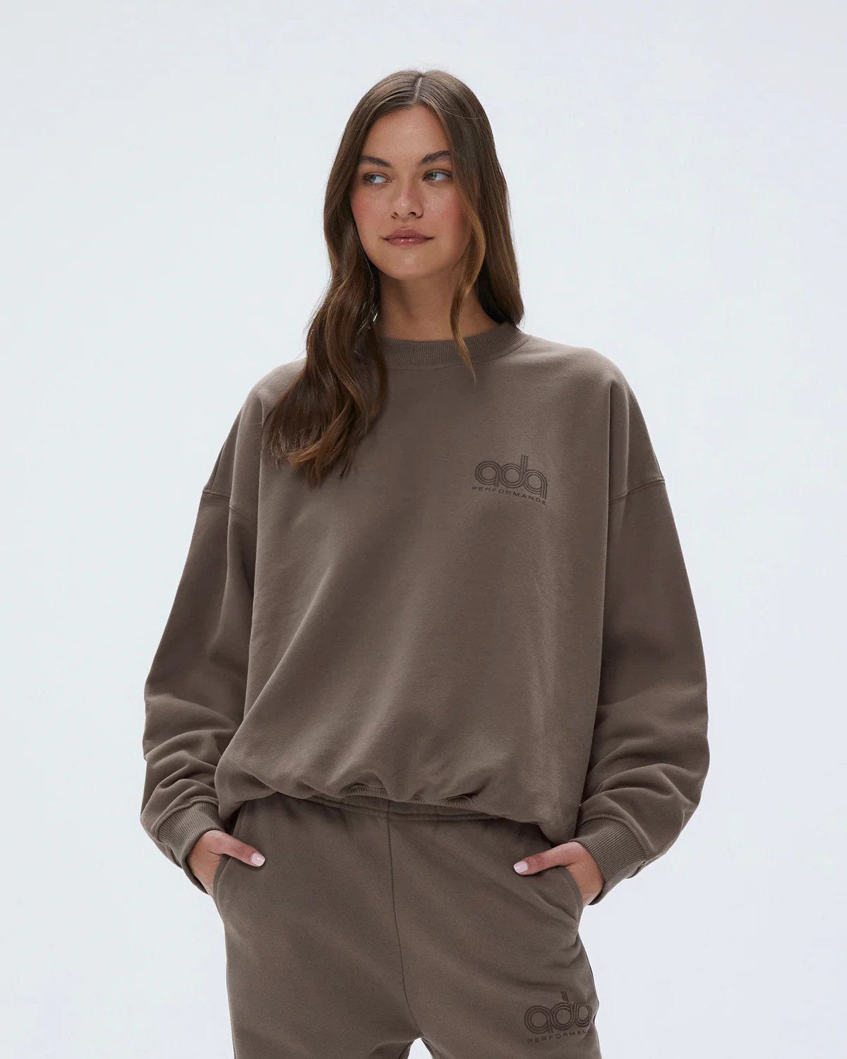 Performance Oversized Sweatshirt - Cocoa Brown | Adanola UK