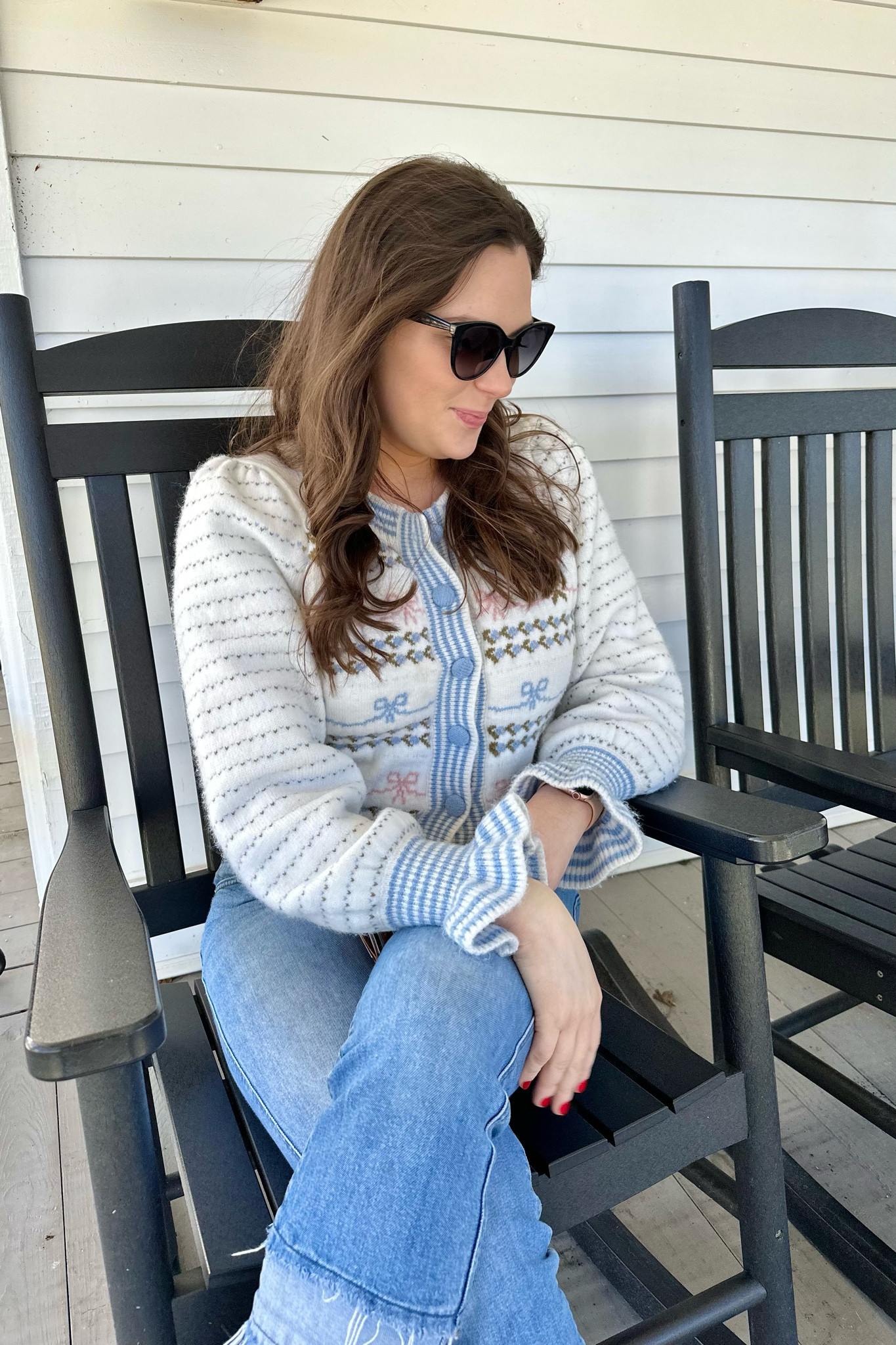 Front porch look  Love how this cardigan looks like loveshackfancy for only $80

#LTKSeasonal #LTKhome #LTKfindsunder100
