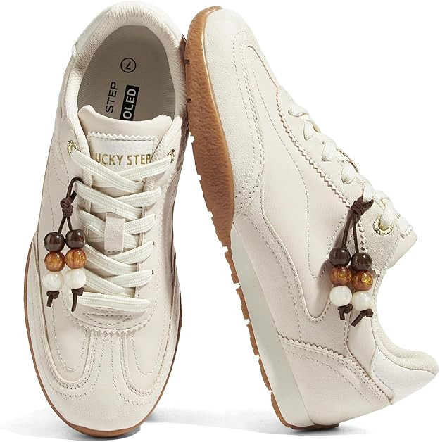 LUCKY STEP Women's Retro Casual Fashion Sneakers Classic Anti-Slip Neutral Walking Shoes Stylish ... | Amazon (US)