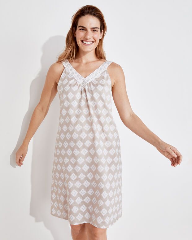 Organic Cotton Lawn Ikat Sleep Dress | Haven Well Within
