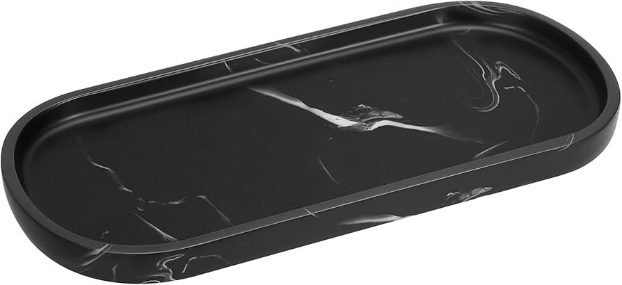 Luxspire Bathroom Vanity Tray Kitchen Soap Tray, Oval Toilet Tank Tray, Bathroom Countertop Organ... | Amazon (US)