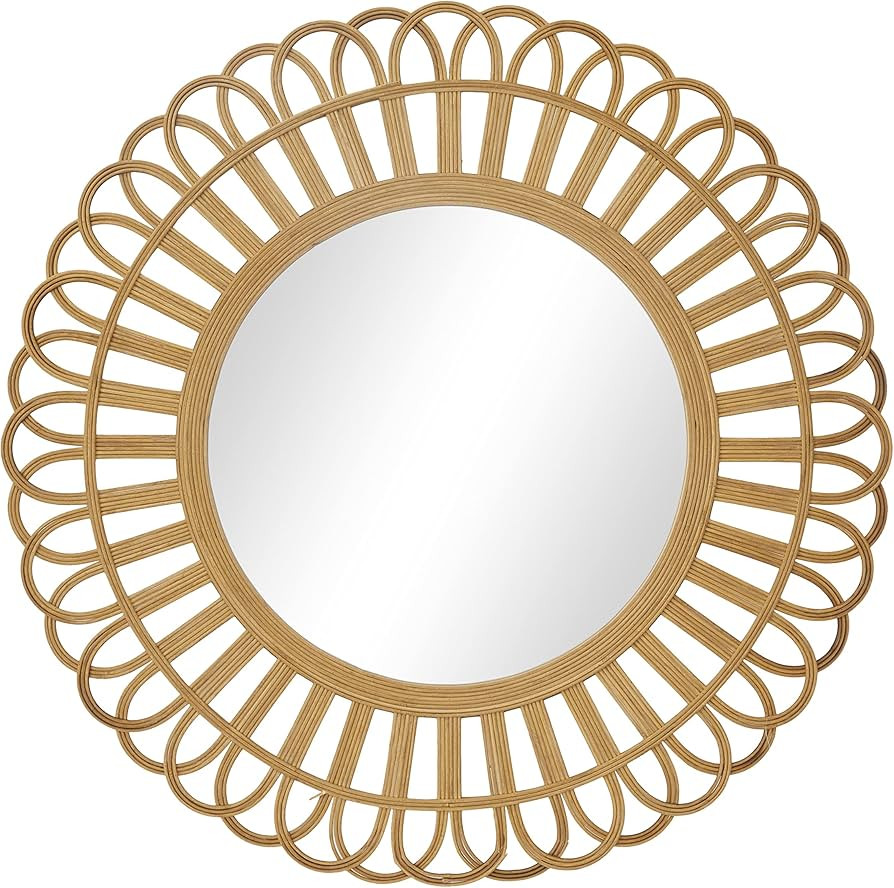 Deco 79 Rattan Starburst Wall Mirror, 35" x 1" x 35", Brown | Amazon (US)