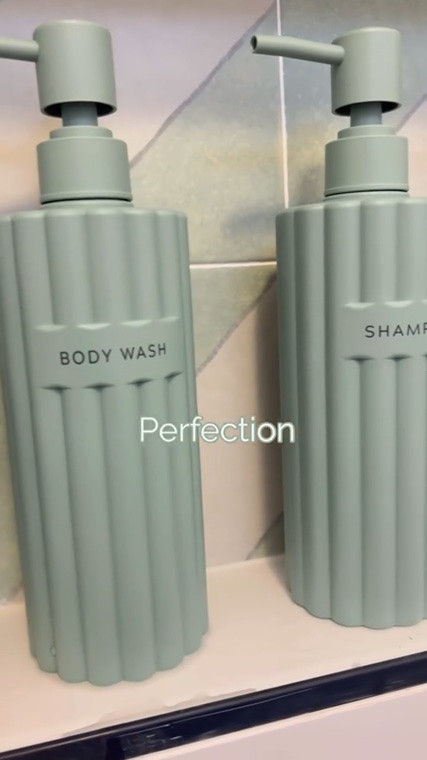Since we upgraded our bathrooms, why not upgrade the accessories as well? These looks for less bottle con in white and black. Set of 3 with labels.#ltkstyletip #bathroomaccessories  #shampoobottleswithlabel #showeraccessories