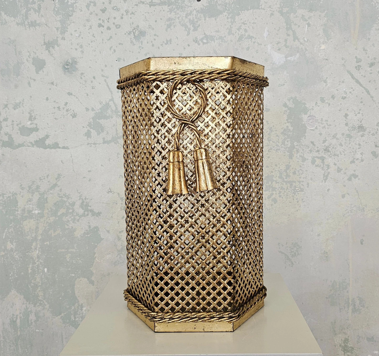 Vintage Umbrella Stand by Lima Puma Firenze 1950s / Gilded Metal / Italian Hollywood Regency Styl... | Etsy (US)