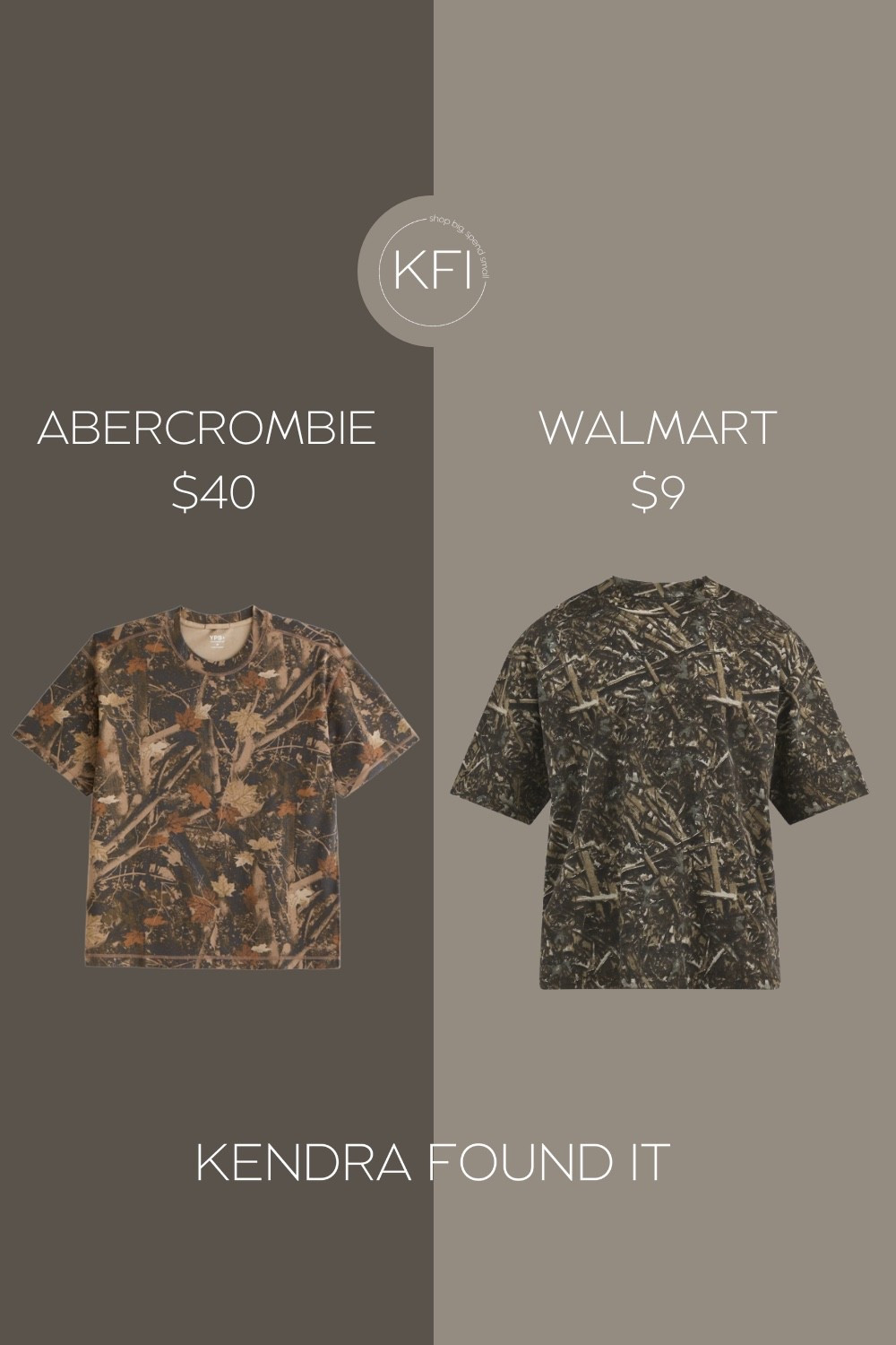 Abercrombie recently dropped this camo t-shirt for $40, but I found the perfect Abercrombie camo t-shirt dupe at Walmart for only $18 🙌 Both have that rugged outdoorsy vibe with the same muted camo tones, but the Walmart version is budget-friendly and easy to style with jeans, cargos, or layered under a jacket.

If you’ve been searching for camo tees, camo print shirts, or the best Abercrombie camo shirt dupe, this Walmart find is such a steal. It gives you the same on-trend look for less and makes a perfect affordable fall and winter staple.

Shop the Abercrombie camo t-shirt here, and grab the Walmart camo tee dupe before it sells out.

fashion dupes, walmart finds, abercrombie dupe, look for less, amazon finds, amazon fashion affordable fashion, target fashion, target finds

#LTKSaleAlert #LTKFindsUnder50 #LTKStyleTip