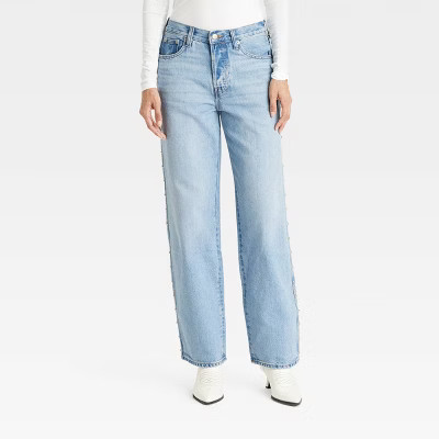 Women's Mid-Rise Studded 90's Baggy Jeans - Universal Thread™ Blue 6 | Target