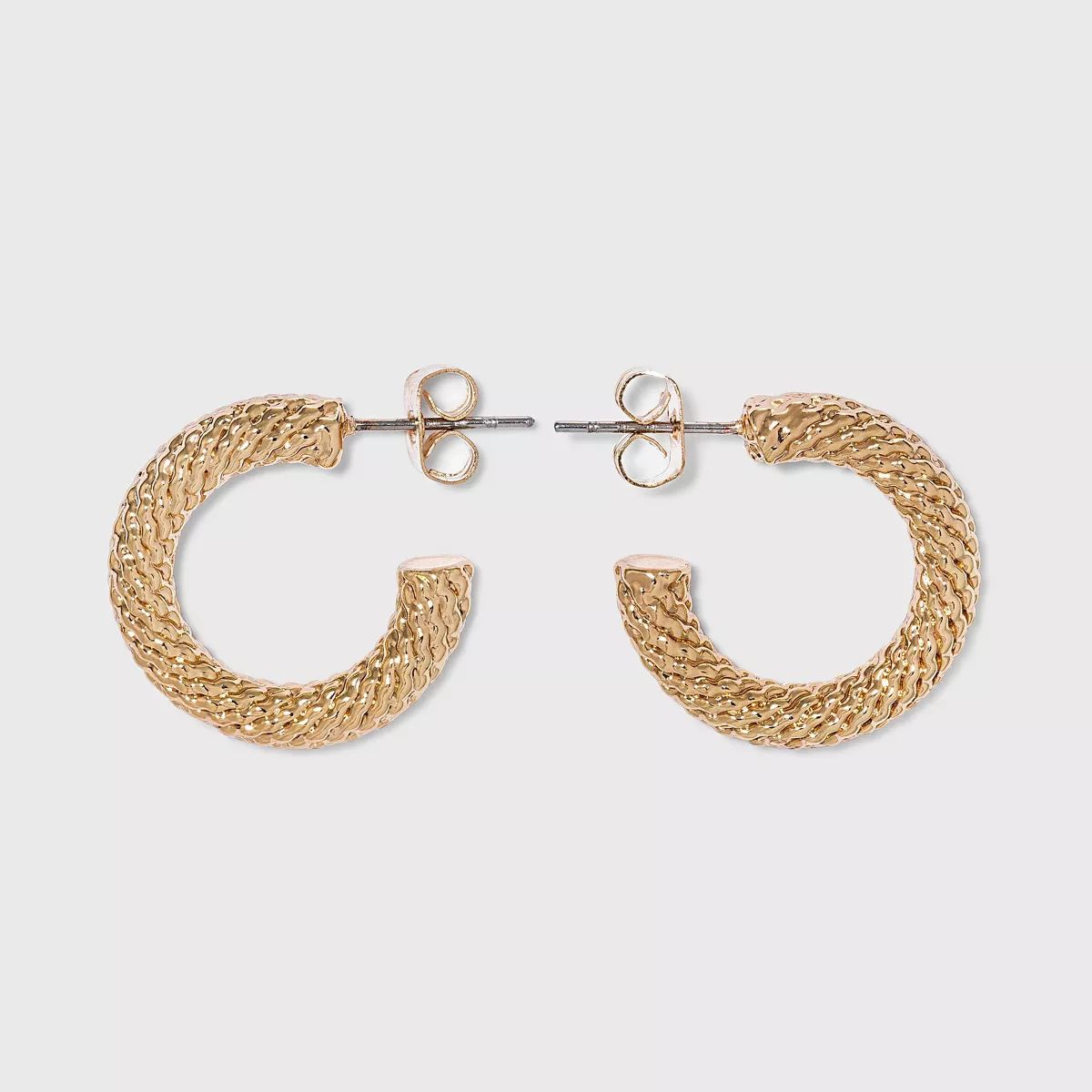 Twisted Texture Small Hoop Earrings - A New Day™ Gold | Target