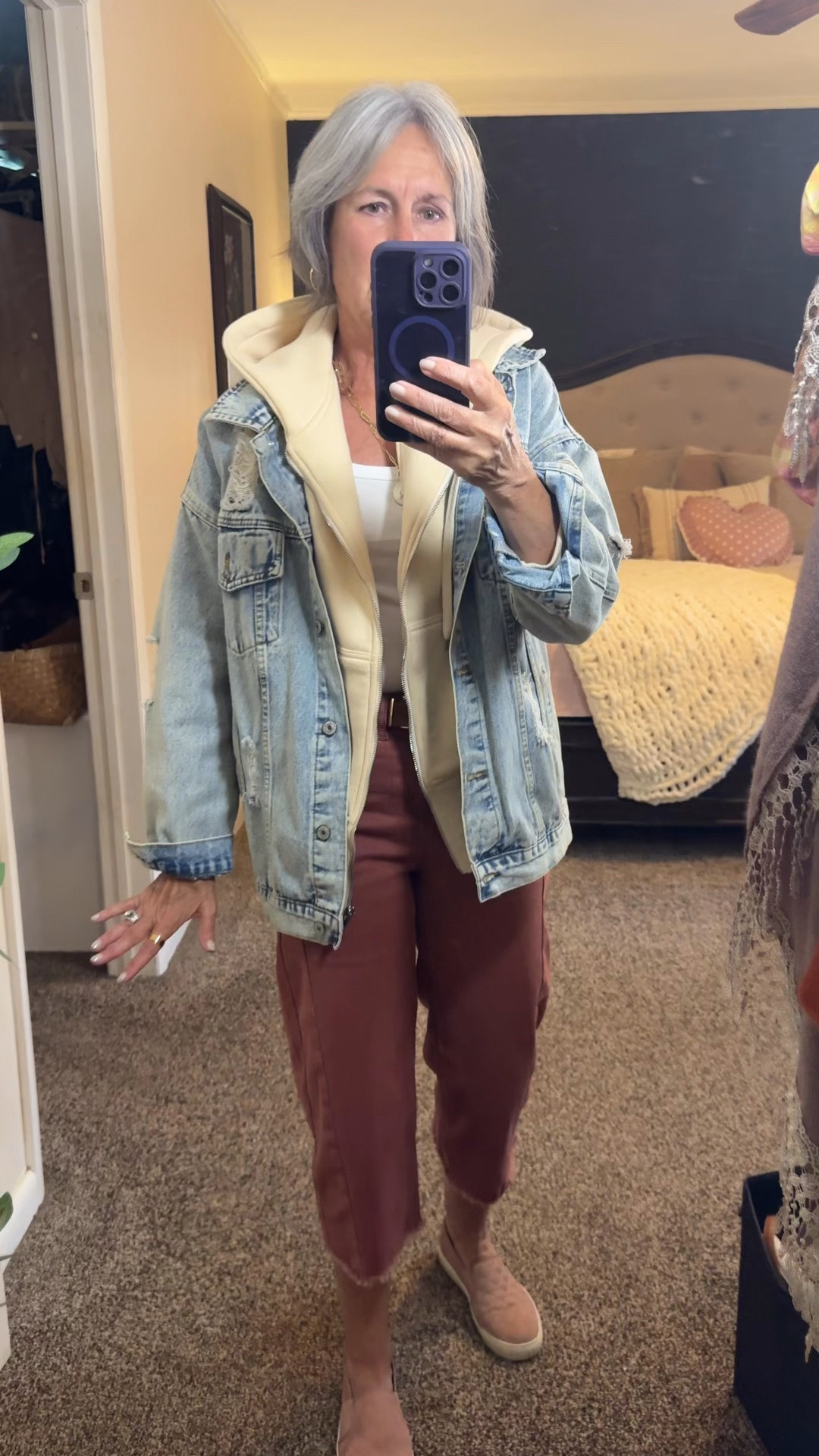 My windy outside dinner look. Layers if I need them!  My stretchy jeans so I can eat a lot of pizza in comfort. Several items on sale today. 

#effortlessstyle #modernclassicstyle
#classicstyle #timelessstyle
#wearablefashion #elevatedcasual
#simplechic #chicandcomfortable
#polishedcasua

#LTKSeasonal #LTKOver40