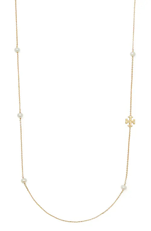 Tory Burch Long Moondance Pearl Necklace in Tory Gold/Pearl at Nordstrom | Nordstrom