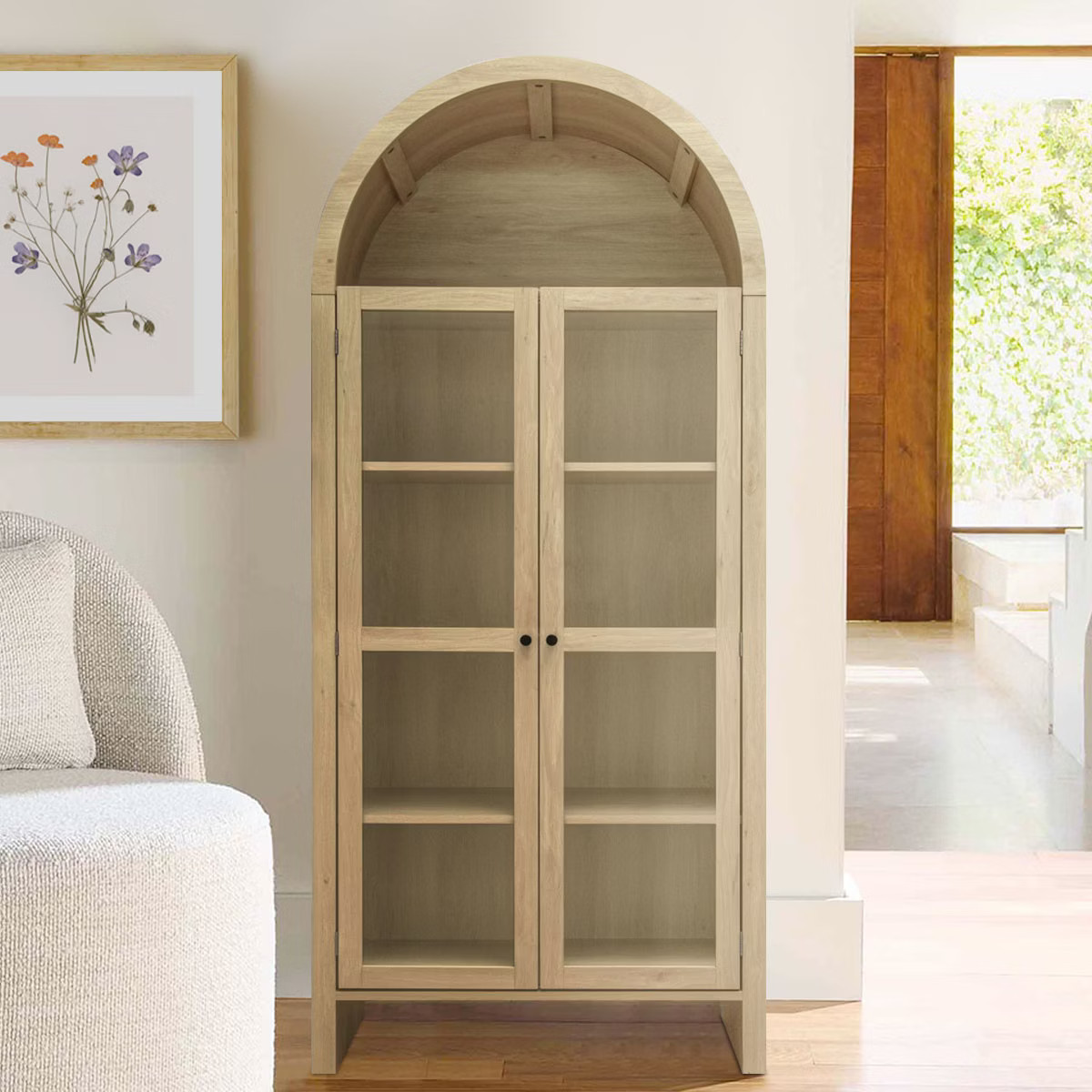 70.28"Modern Arch Tall Storage Cabinets For Living Room Larder Cupboard,Wood Tall Storage Cabinet... | Target