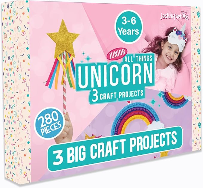 jackinthebox Unicorn Craft kit for 3 to 5 Year olds | 3 Craft Projects | Great Gift for Girls Age... | Amazon (US)