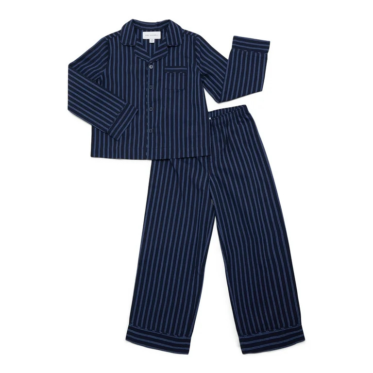 Free Assembly Matching Family Pajamas Kids' Notch Collar Top and Pants Gift Set, 2-Piece, Sizes X... | Walmart (US)