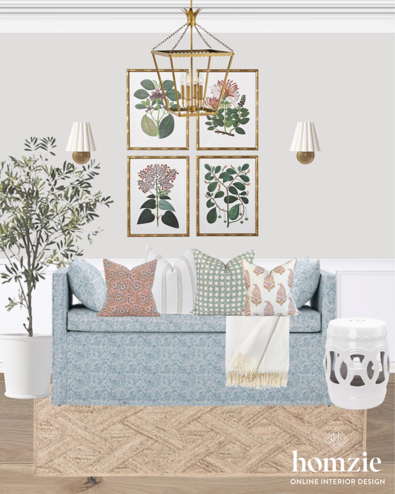 Loving the pops of color and greenery in this entryway design! Patterned throw pillows can really add so much to any space! 

#LTKunder100 #LTKFind #LTKhome