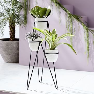 Iris Indoor/Outdoor Planter & Chevron Stand - Triple | West Elm (US)