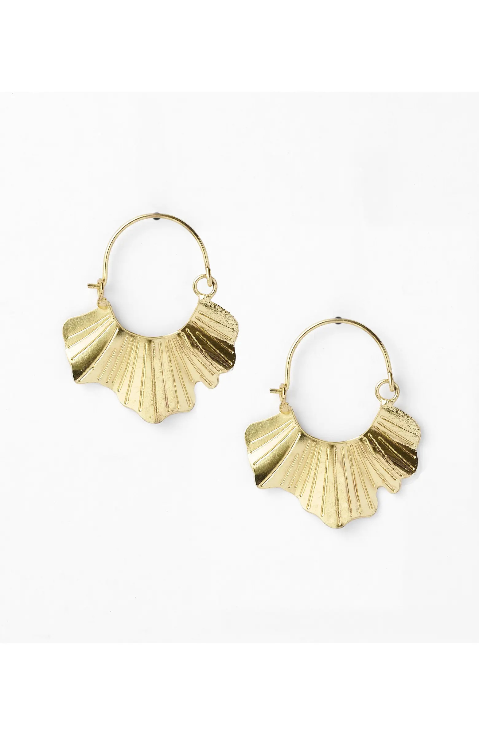 Sayuri Ginkgo Leaf Hoop Earring | Nordstrom