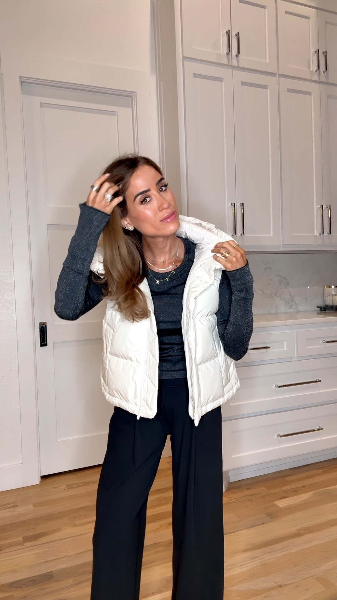 Lululemon cropped puffer vest on sale in some colors wearing size 0. Long sleeve swiftly tech on sale and flowy pants 

#LTKSaleAlert #LTKFindsUnder100 #LTKFindsUnder50