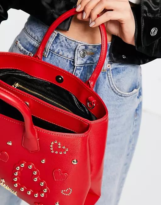 Love Moschino embossed tote bag in red | ASOS (Global)