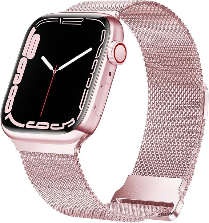 Geoumy Magnetic Band Compatible with Apple Watch 38mm 40mm 41mm 42mm 44mm 45mm 49mm, Stainless St... | Amazon (US)