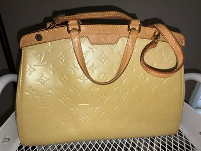 Louis Vuitton Beige Patent Monogram Satchel Top Handle Bag Gold-Tone Hardware | eBay US