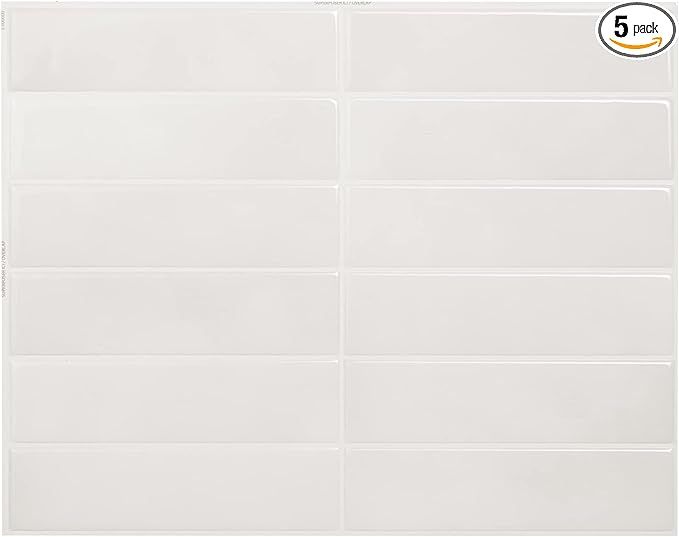 SMART TILES Peel and Stick Backsplash - 5 Sheets of 11.43" x 9" - 3D Adhesive Peel and Stick Tile... | Amazon (US)