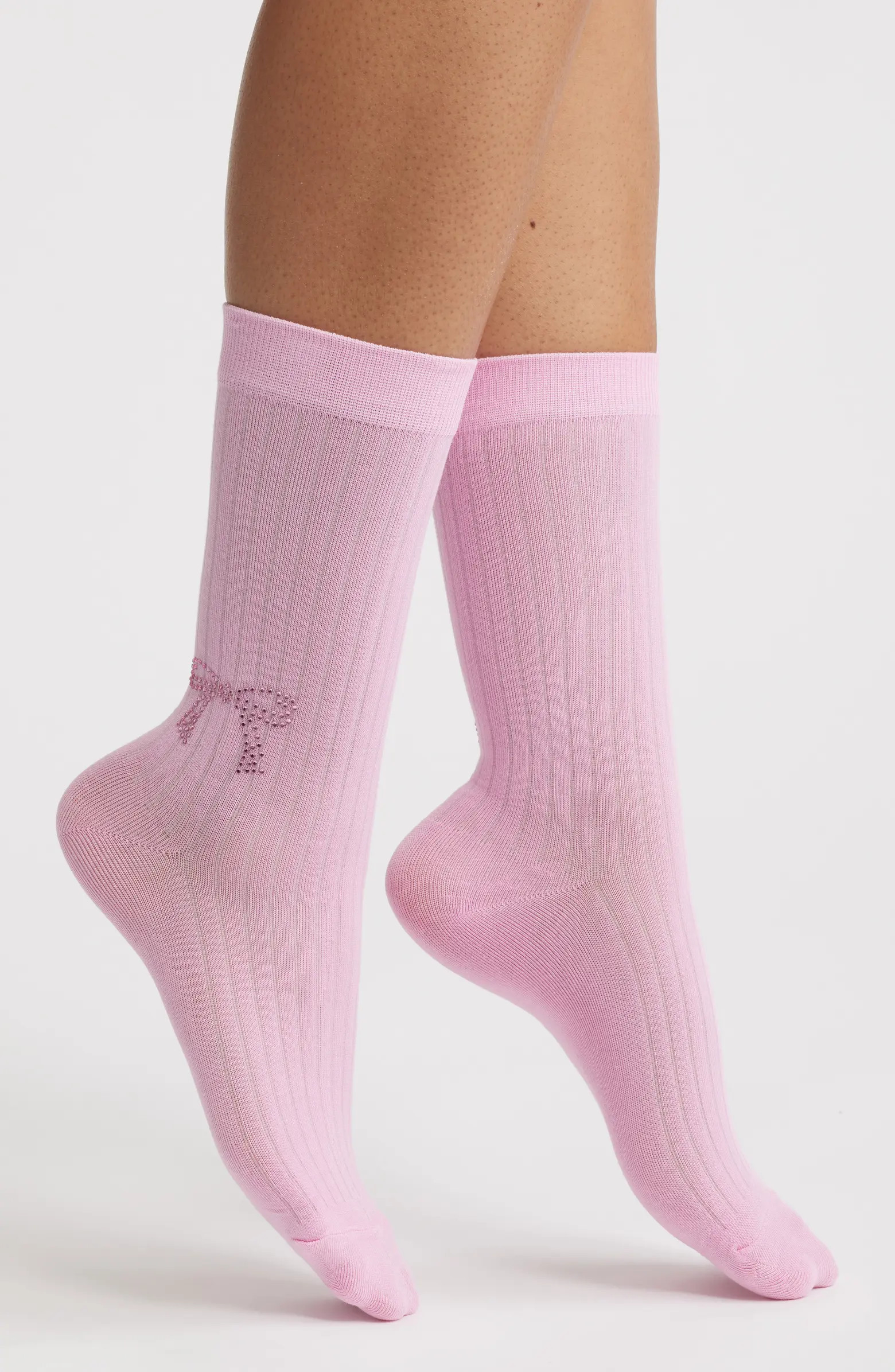 Sabrina Crystal Bow Crew Socks | Nordstrom