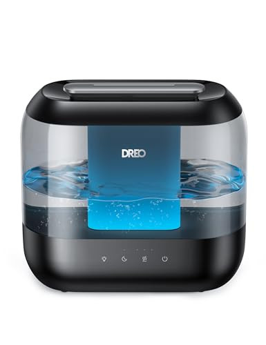 Dreo Humidifiers for Bedroom, 4L Top Fill for Large Room, 36H Runtime, 28 dB Quiet Supersized Cool Mist Air Humidifier for Baby Nursery, Plants, Indoor, Night Light, Easy to Clean & Fill, Black | Amazon (US)