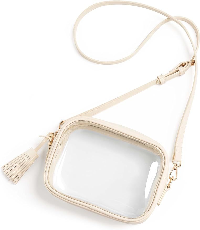 Clear Bag Stadium Approved, PVC Clear Crossbody Purse Small Clear Crossbody Bag with Adjustable S... | Amazon (US)