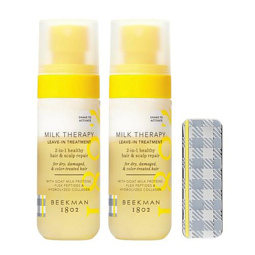 Beekman 1802 Milk Therapy Leave-in Hair Treatment 2pk with Hair Clip | HSN