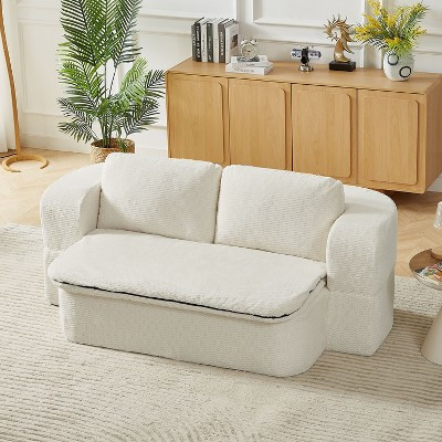 NicBex 74.8" Convertible Sofa Bed,2-in-1 Folding Couch with Cushion Blanket,Sleeper Sofa Bed for Living Room Bedroom Apartment,No Assembly,Cream | Target