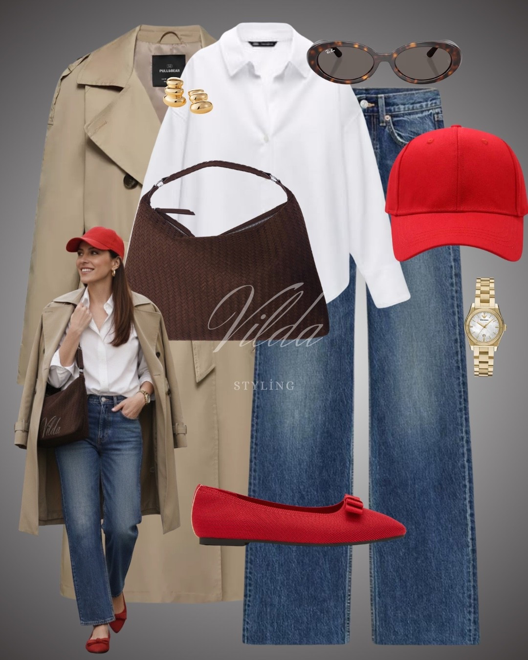 The "Pop of Red" trend isn't going anywhere! ❤️ Taking these classic wardrobe staples—the timeless trench and perfect denim—and giving them a fresh, sporty twist with bold red accessories. It’s the perfect way to brighten up a casual city look. 🏙️PopOfRed #TrenchCoatStyle #StreetStyleInspo #CasualChic #RedAccessories #SpringFashion #DenimStyle #EverydayOutfit 

#LTKstyletip #LTKFashionMonth #LTKspring