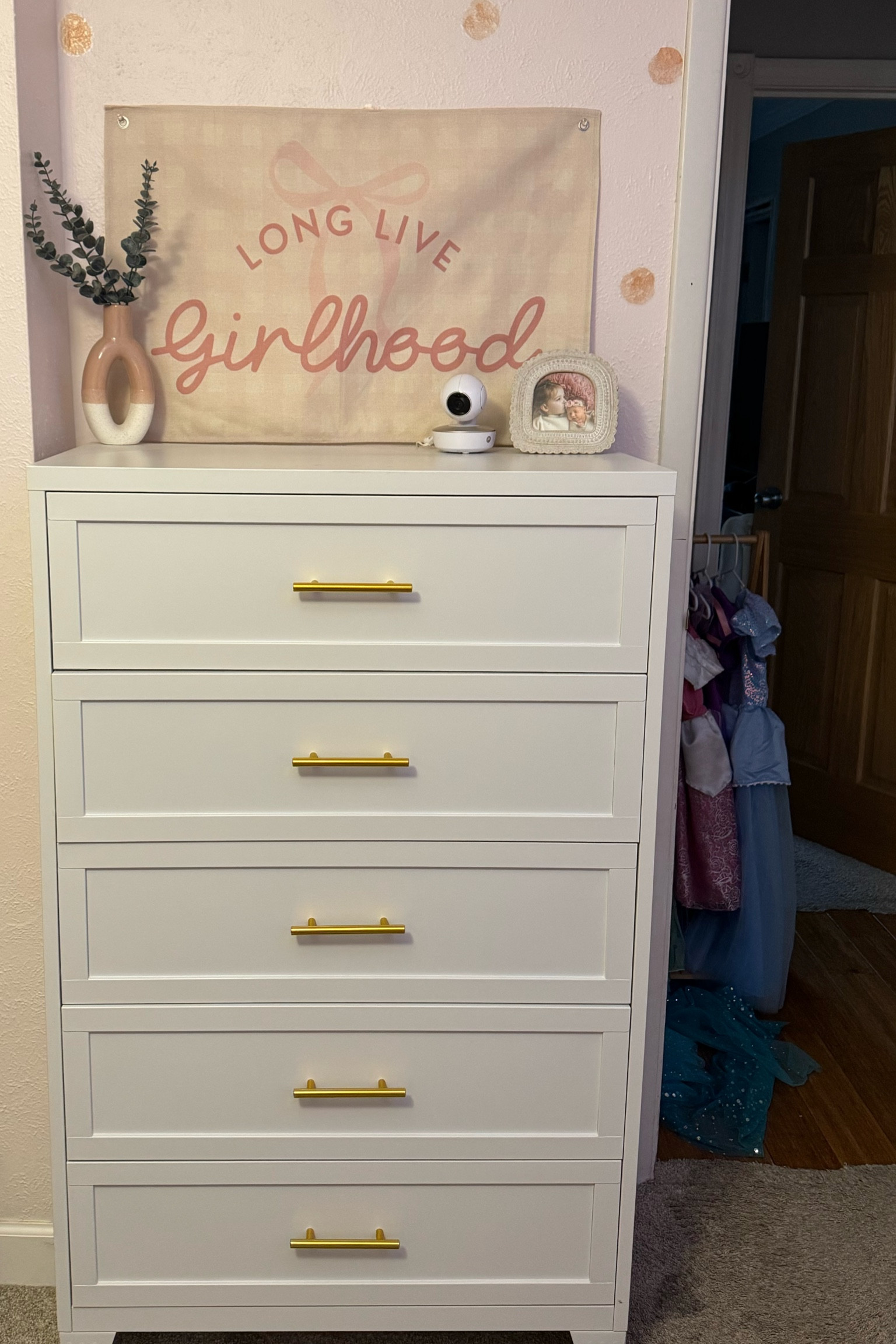 Girls room, dresser, white dresser hold pull handles, Amazon home finds, deep dresser drawers, so good for the price! Long live girlhood pink and beige checkered wall art, girls room decor, little girl, baby girl, toddler girl, bedroom decor, nursery decor 

#LTKKids #LTKHome #LTKBaby