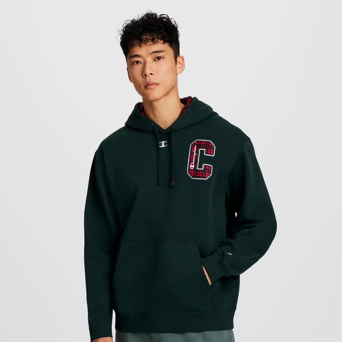 Champion Men's Plaid Hooded Sweatshirt | Target