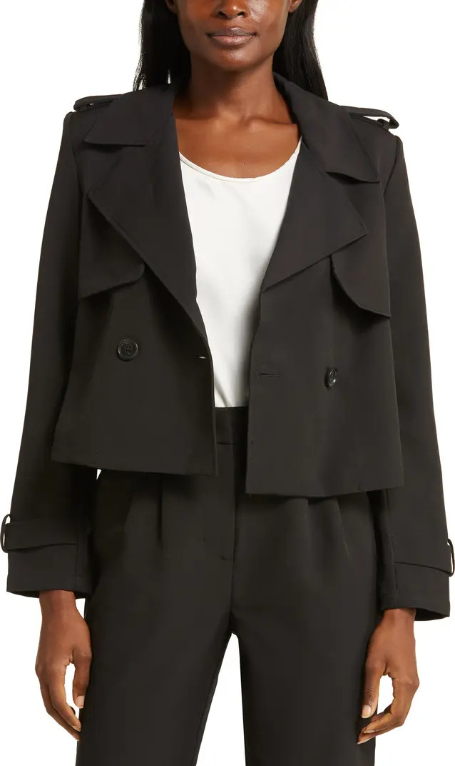 MELLODAY Crop Trench Blazer | Nordstrom | Nordstrom