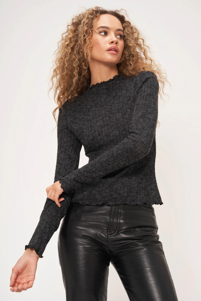 Fillmore Brushed Rib Fitted Long Sleeve - Black | Project Social T