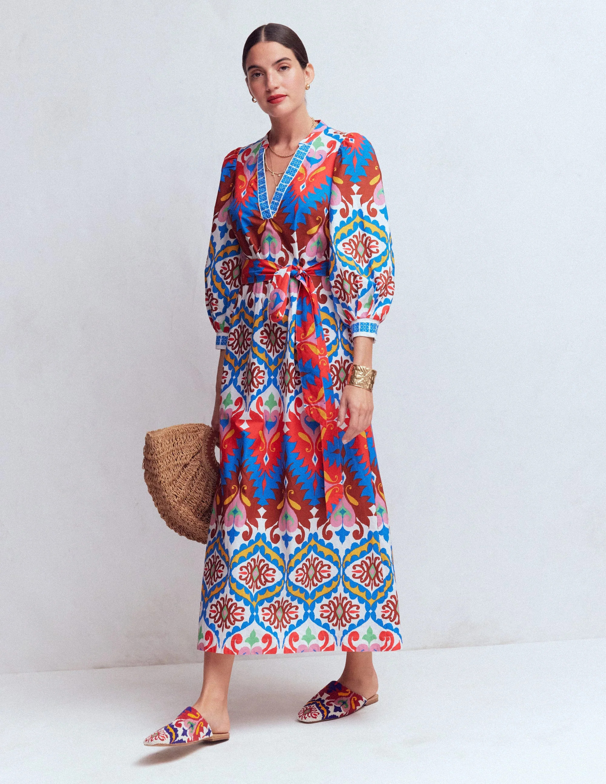 Octavia Cotton Dress-Yellow, Radiant Bloom | Boden (US)