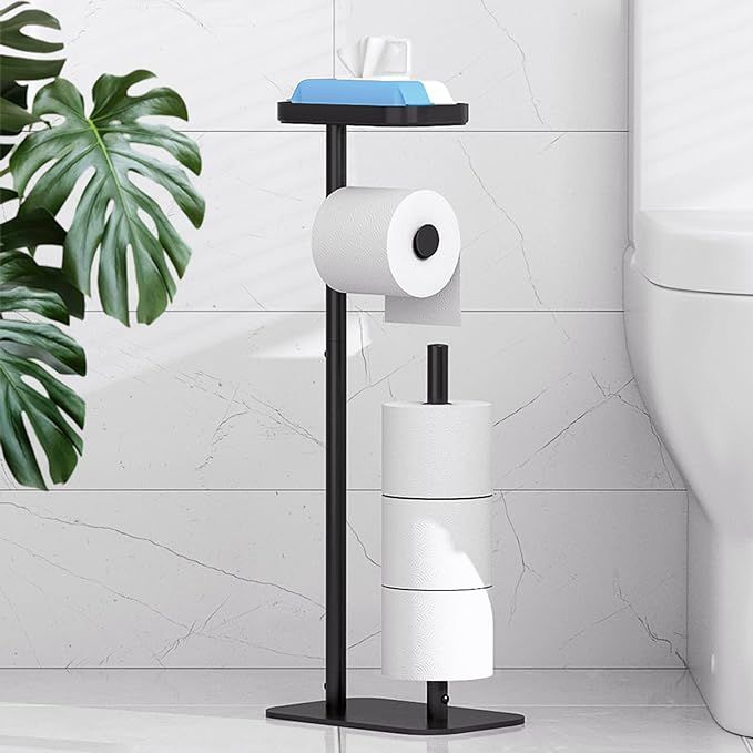 Kitsure Toilet Paper Holder Free Standing - Multifunctional & Rustless Toilet Paper Holder Stand ... | Amazon (US)
