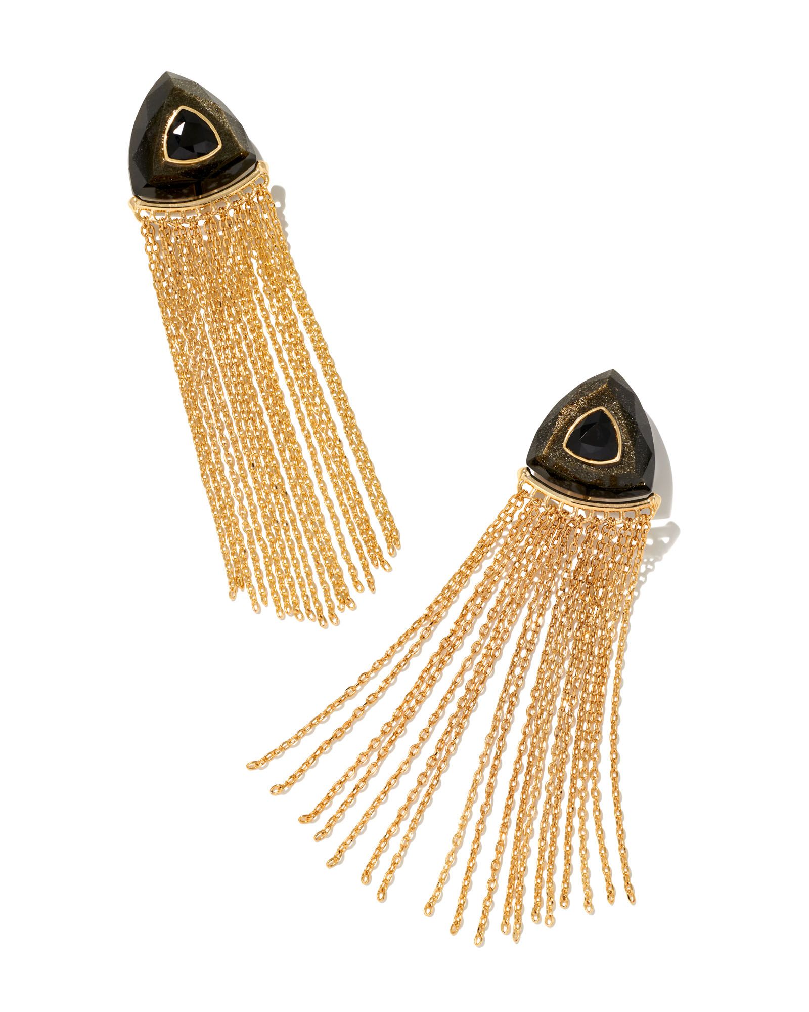 Arden Gold Convertible Statement Tassel Earrings in Black Mix | Kendra Scott | Kendra Scott