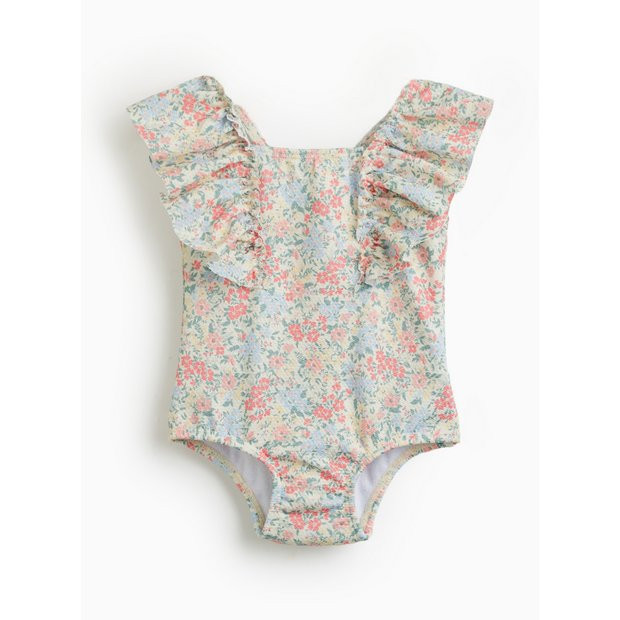 Floral Frill Sleeve Swimsuit 18-24 months | Tu Clothing